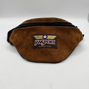 Vintage JanSport Adventure Suede Fanny Pack Waist Bag Brown 90's Style Belt Bag
